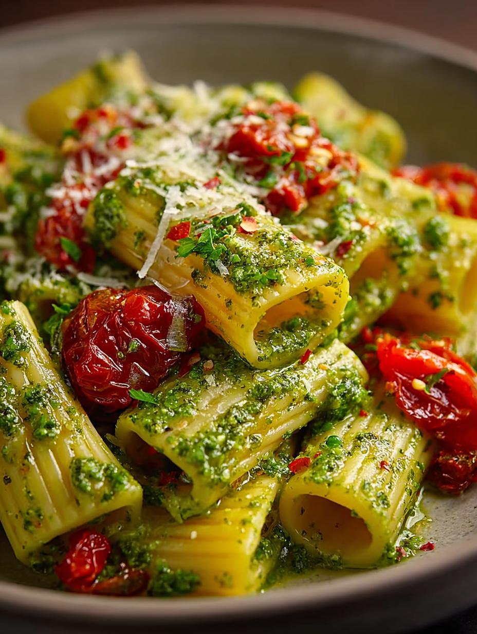 Pesto Rigatoni with Cherry: 5 Simple Steps to Delight - Pesto Rigatoni with Cherry - main visual representation