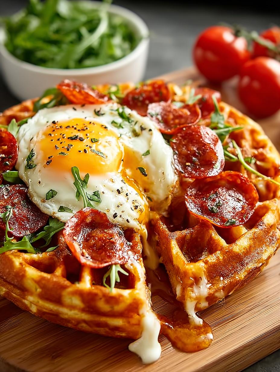 Waffle Breakfast Pizzas