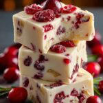 White Chocolate Cranberry Fudge