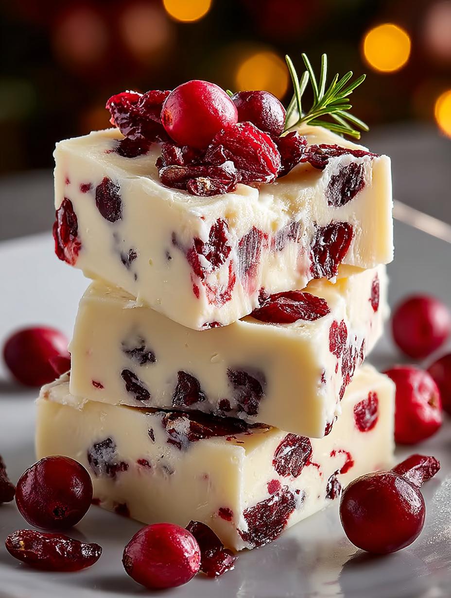 Delicious White Chocolate Cranberry Fudge Recipe - White Chocolate Cranberry Fudge - additional detail