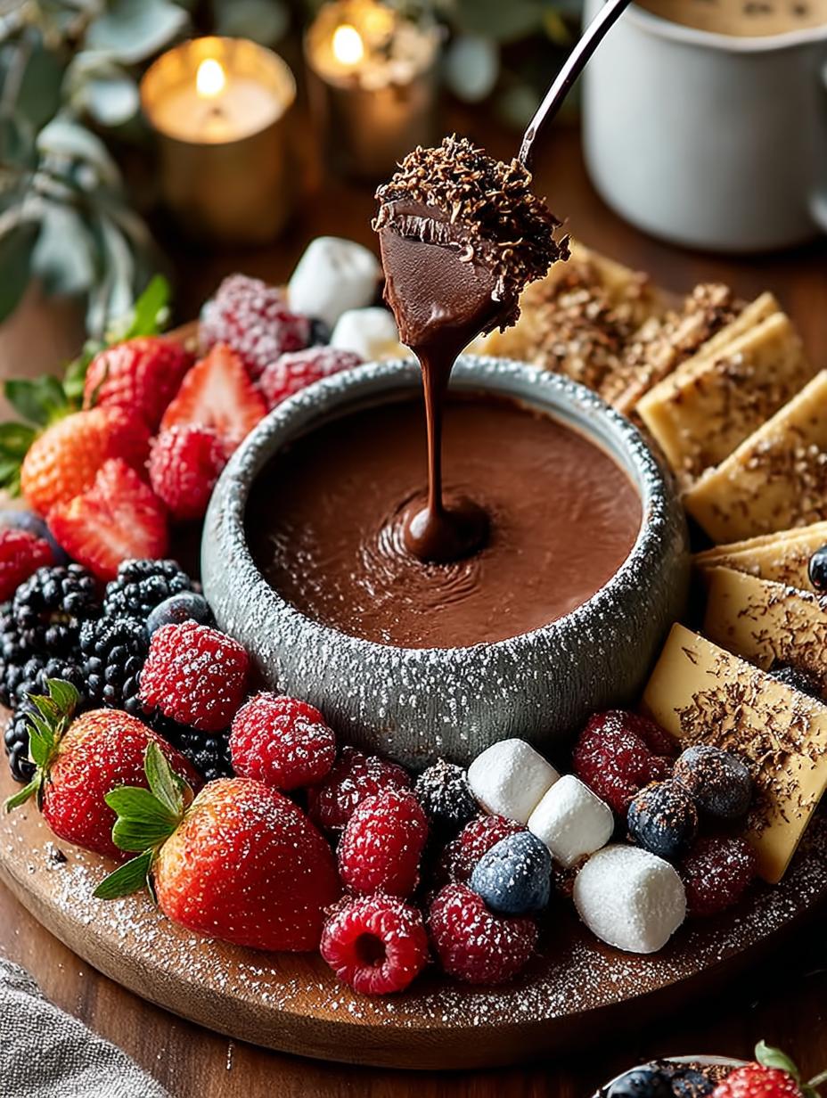 Decadent Chocolate Lava Fondue Board for Delightful Dipping - Chocolate Lava Fondue Board - main visual representation