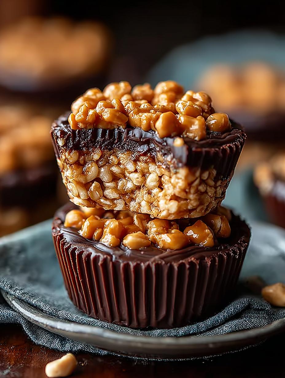 Easy Chocolate Peanut Butter Rice Krispie Cups Recipe 4 Easy Chocolate Peanut Butter Rice Krispie Cups Recipe - Chocolate Peanut Butter Rice - main visual representation