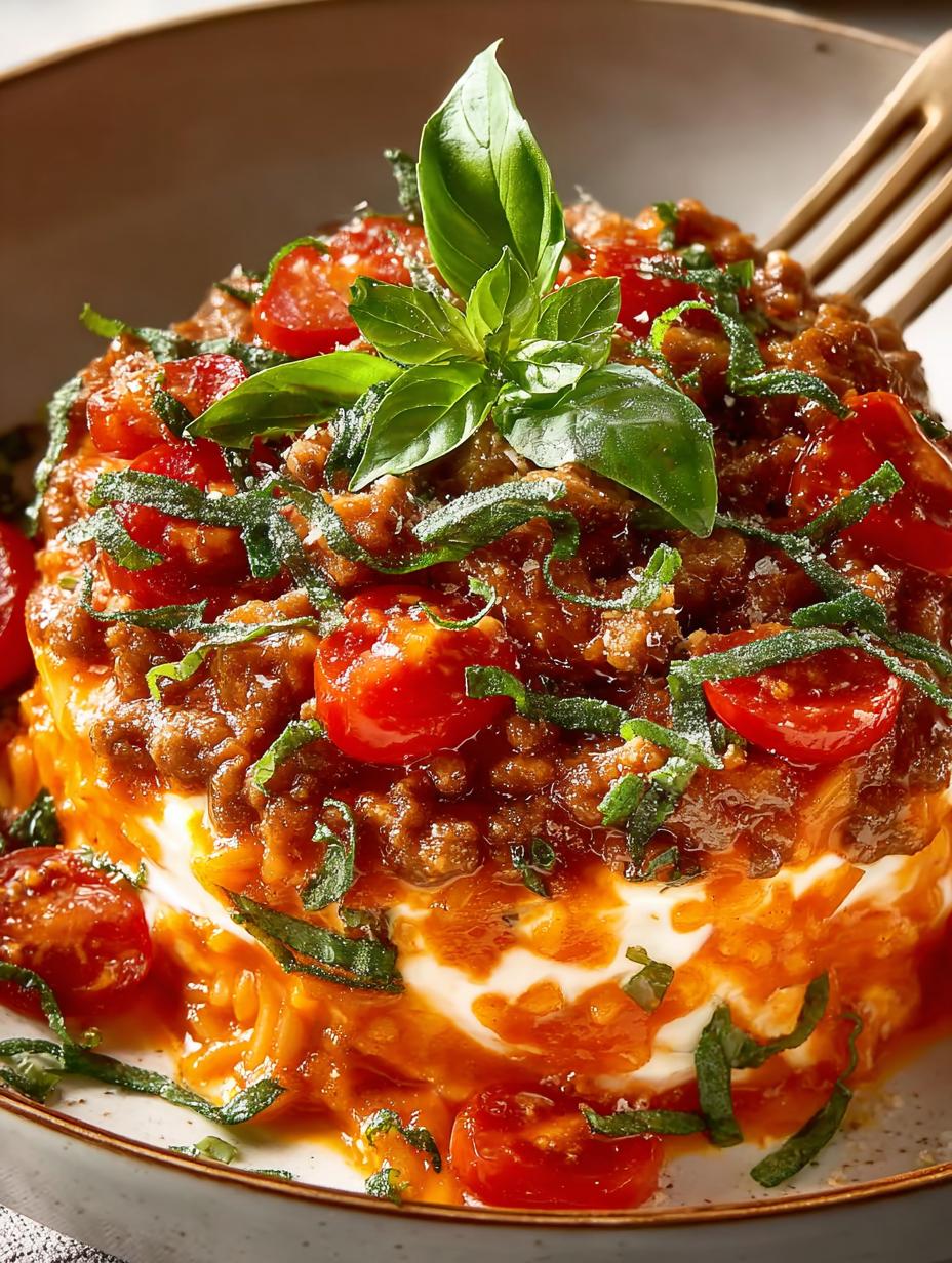 Creamy Tomato Sauce Ground Beef Orzo Delight - Creamy Tomato Sauce Ground - main visual representation