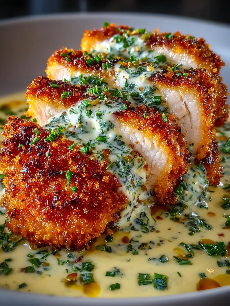 Crispy Parmesan Chicken with Creamy Garlic Sauce Delight - Crispy Parmesan Chicken with - additional detail