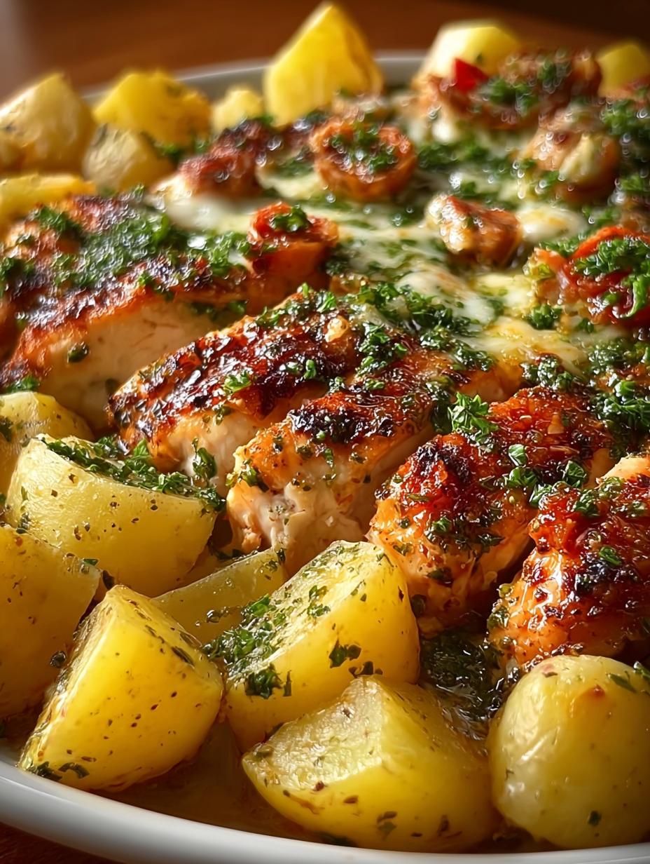 Garlic Infused Chicken Potatoes