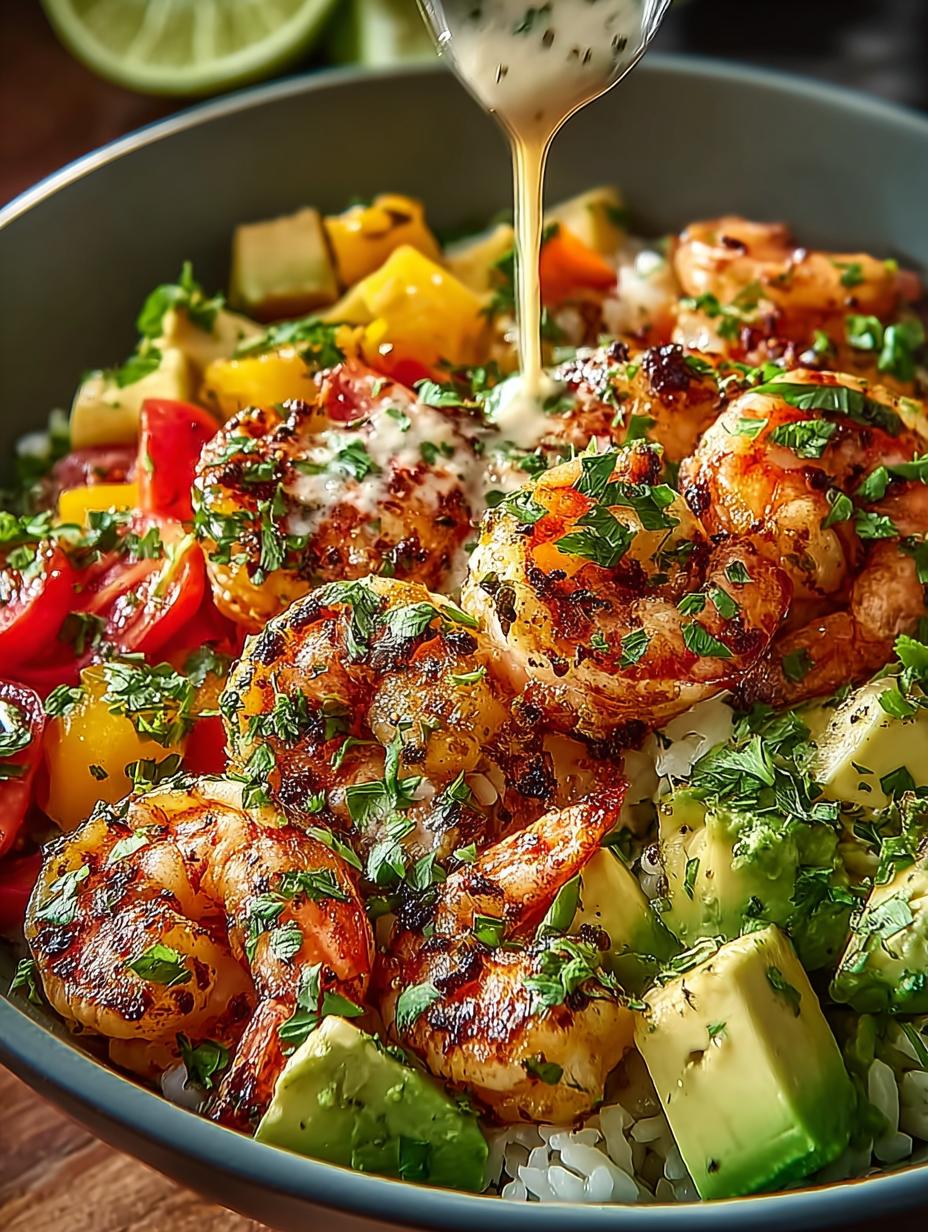 Mediterranean Shrimp Avocado Bowls with Mango Salsa - Mediterranean Shrimp Avocado Bowls - main visual representation
