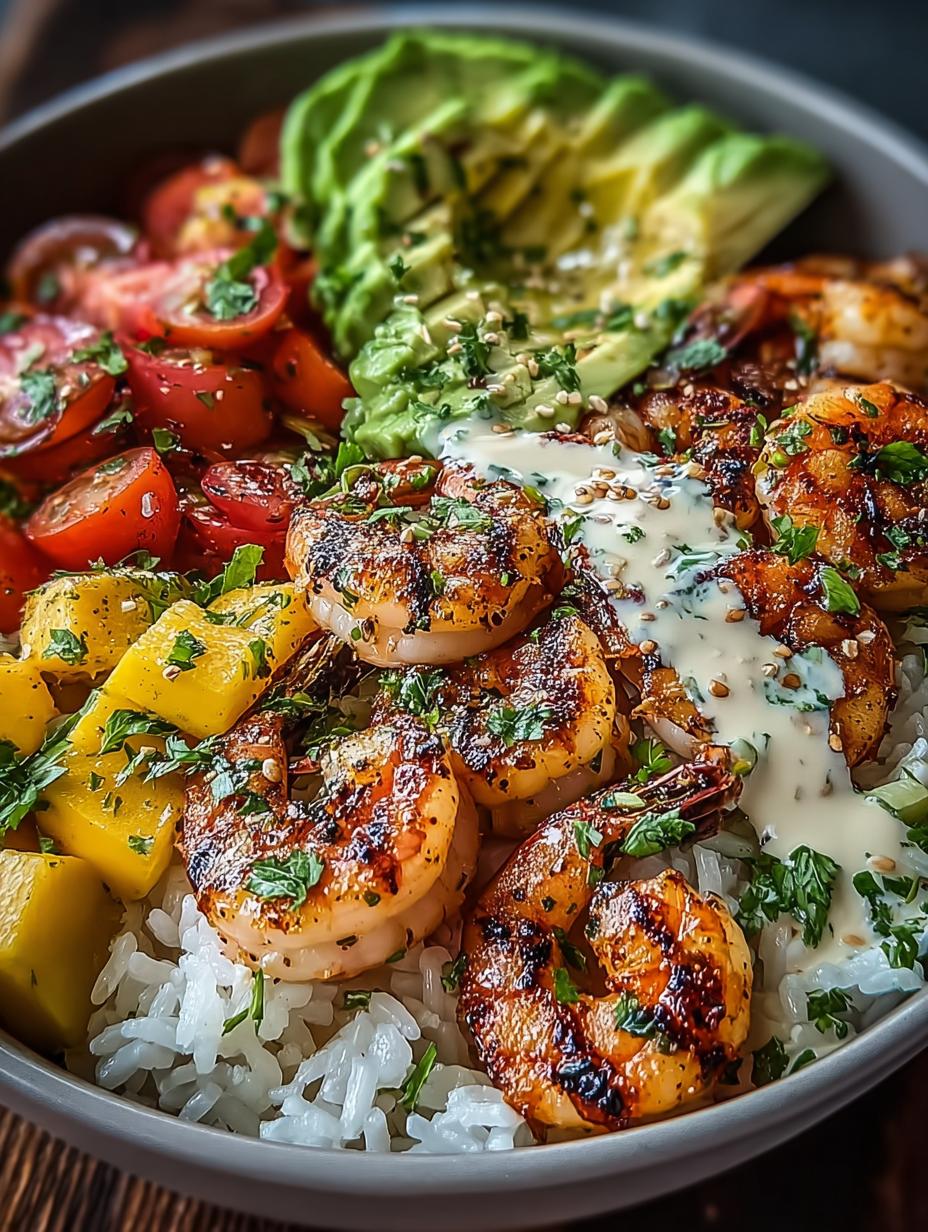 Mediterranean Shrimp Avocado Bowls with Mango Salsa - Mediterranean Shrimp Avocado Bowls - additional detail