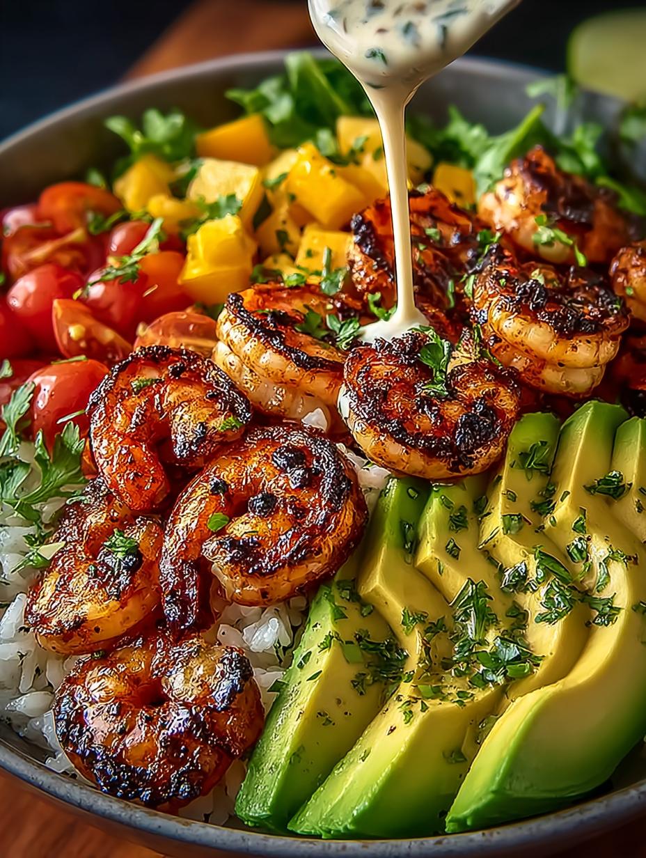 Mediterranean Shrimp Avocado Bowls