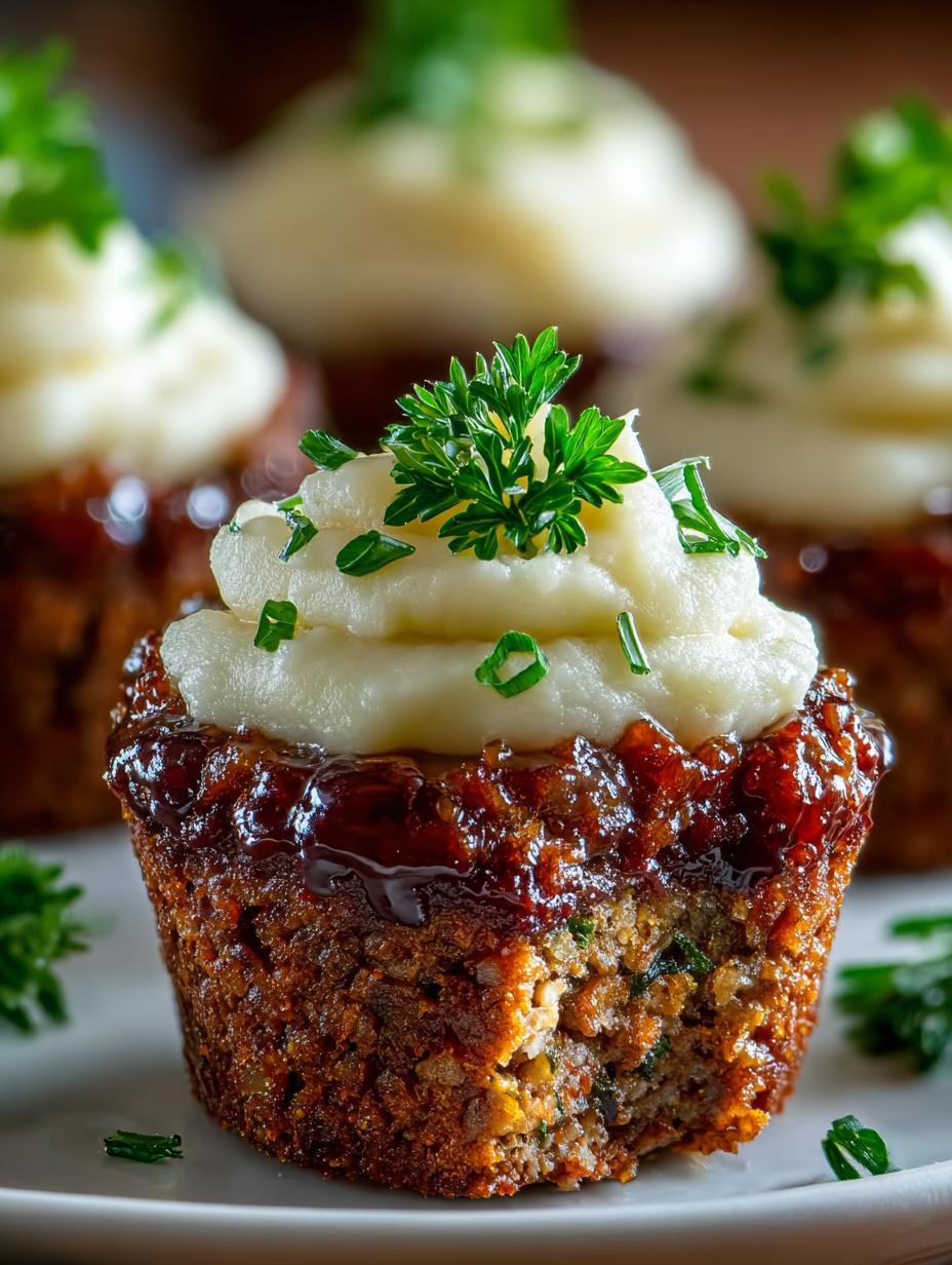 Mini Meatloaf Muffins with Mashed Potato Frosting Delight - Mini Meatloaf Muffins with - additional detail