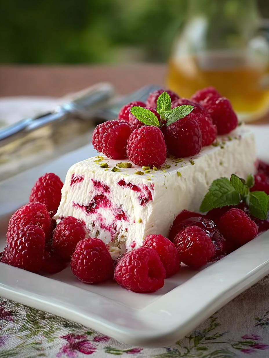 Raspberry Pistachio Semifreddo