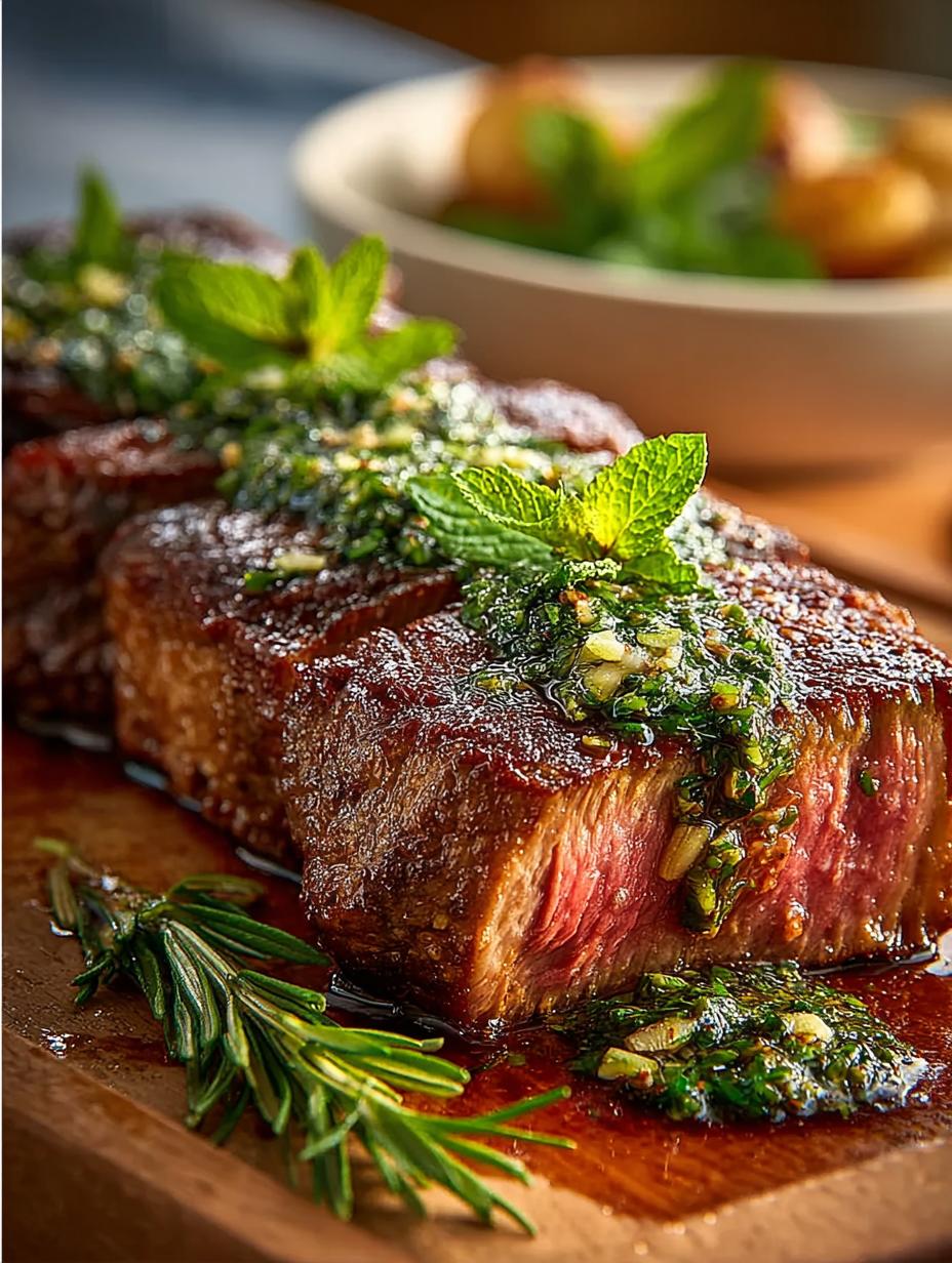Roasted Steaks with Mint Gremolata: A Flavorful Delight - Roasted Steaks with Mint - main visual representation