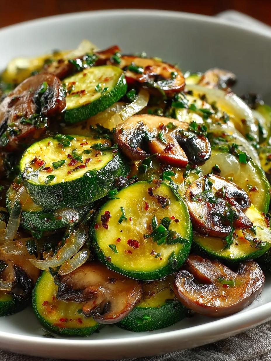 Sauteed Zucchini Mushrooms Onions