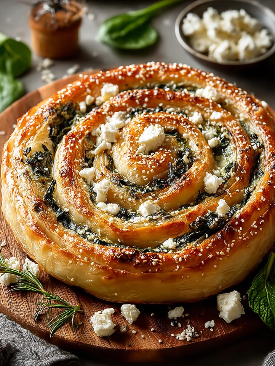 Savory Spinach Feta Spiral
