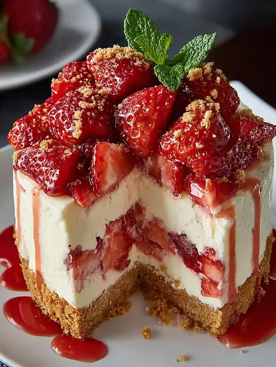 Strawberry Shortcake Cheesecake: 12 Irresistible Layers - Strawberry Shortcake Cheesecake - additional detail