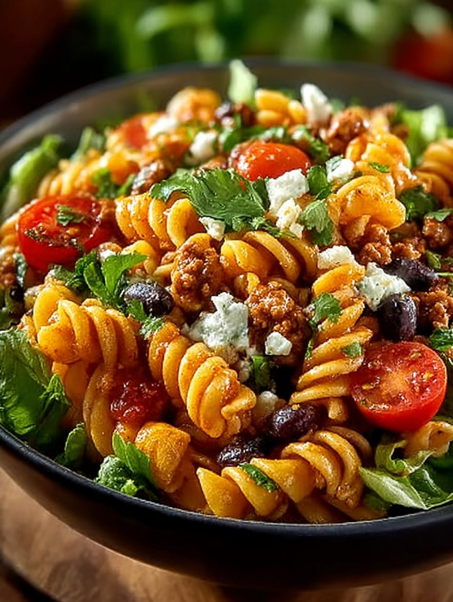 Taco Pasta Salad: A Quick, Flavorful Fiesta for You 4 Taco Pasta Salad: A Quick, Flavorful Fiesta for You - Taco Pasta Salad - main visual representation