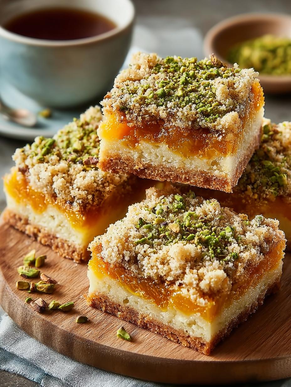 Delicious Buttery Apricot Pistachio Squares Recipe - Buttery Apricot Pistachio Squares - main visual representation