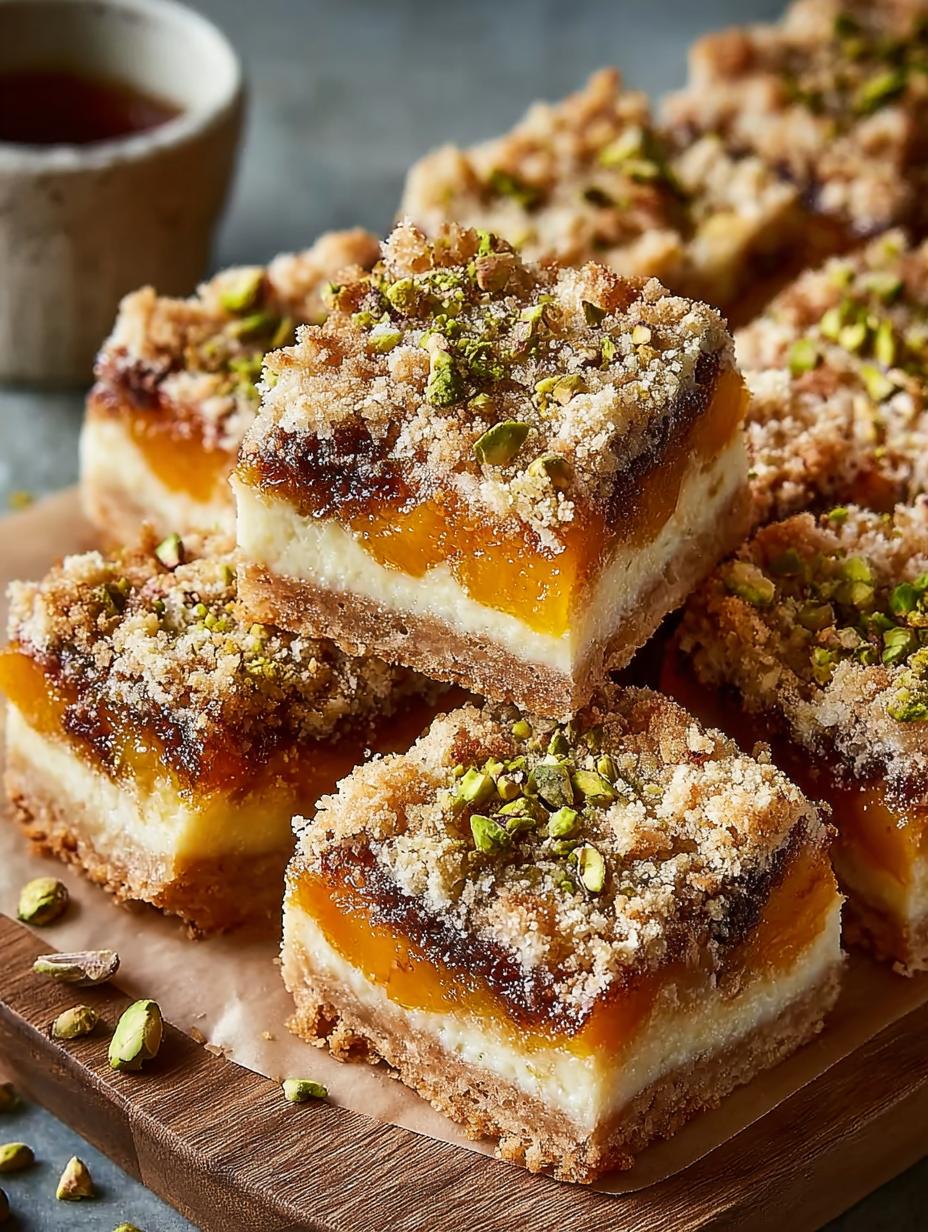 Delicious Buttery Apricot Pistachio Squares Recipe - Buttery Apricot Pistachio Squares - additional detail