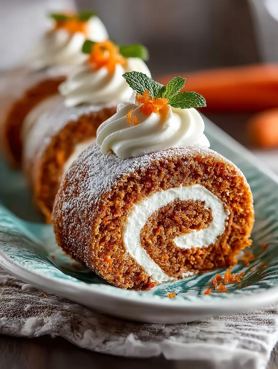 Delicious Carrot Cake Roll with Cream Cheese Filling - Carrot Cake Roll - additional detail