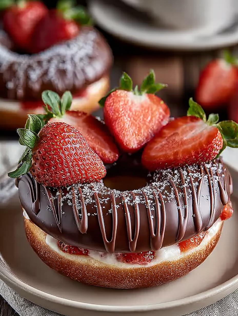 Irresistible Chocolate Dipped Strawberry Donut Board with colorful donuts and strawberries