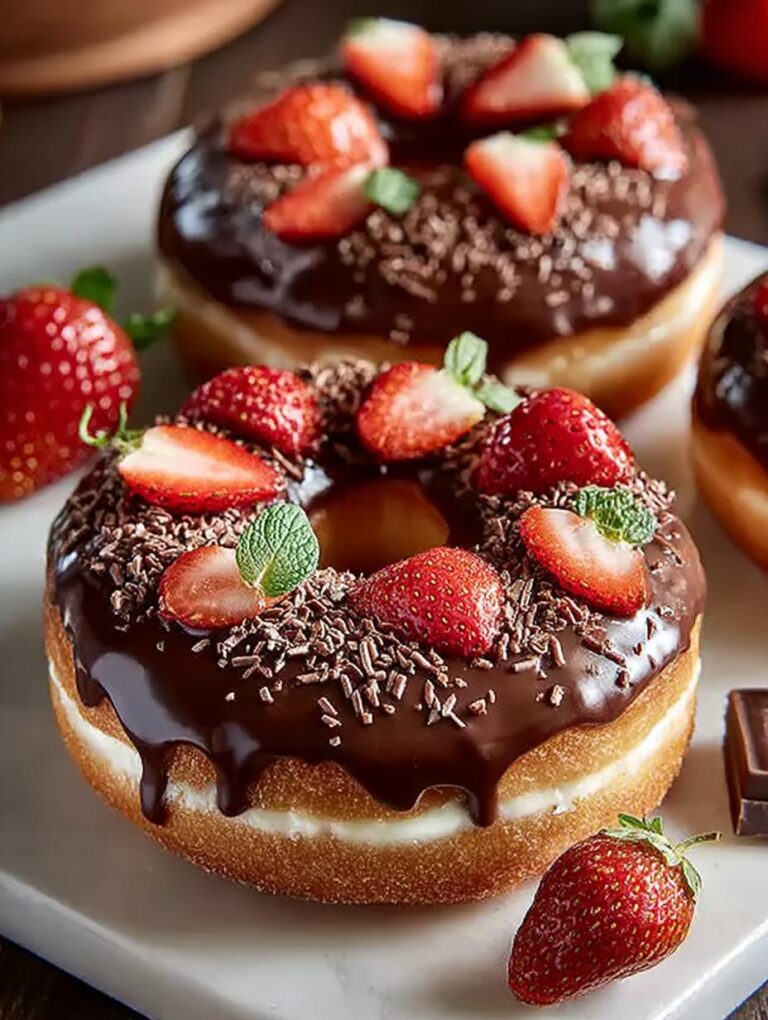Chocolate Dipped Strawberry Donut
