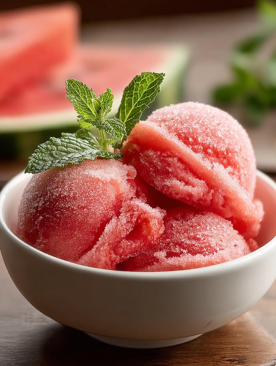 Ingredient Watermelon Sorbet: 2 Simple Steps to Bliss 4 Ingredient Watermelon Sorbet: 2 Simple Steps to Bliss - Ingredient Watermelon Sorbet - main visual representation