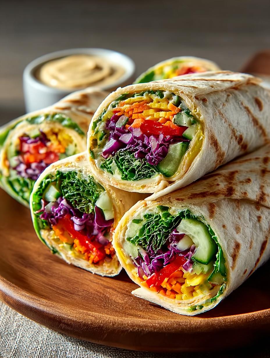 Rainbow Veggie Wraps with Hummus: 7 Healthy Ideas 5 Rainbow Veggie Wraps with Hummus: 7 Healthy Ideas - Rainbow Veggie Wraps with - additional detail