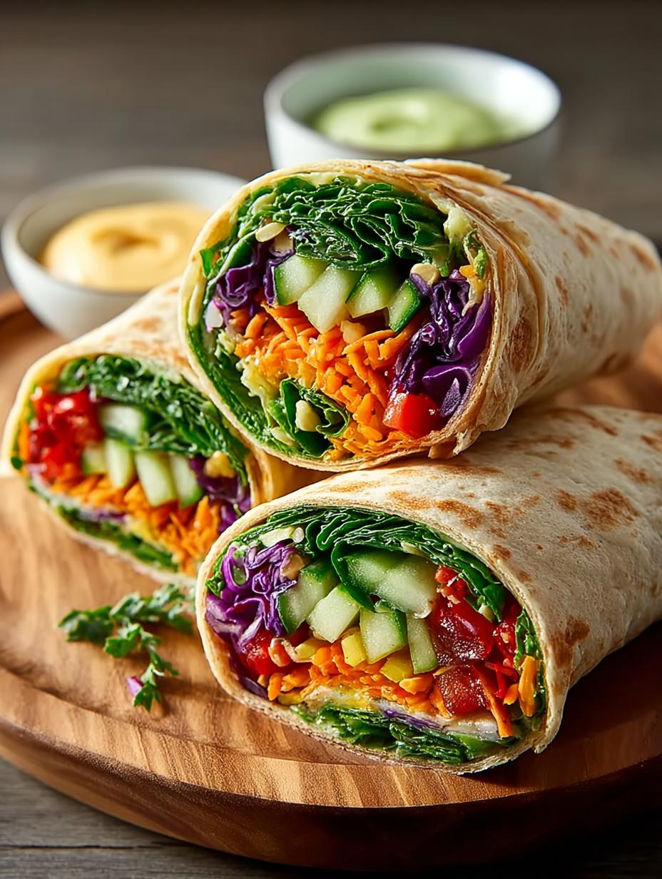 Rainbow Veggie Wraps with