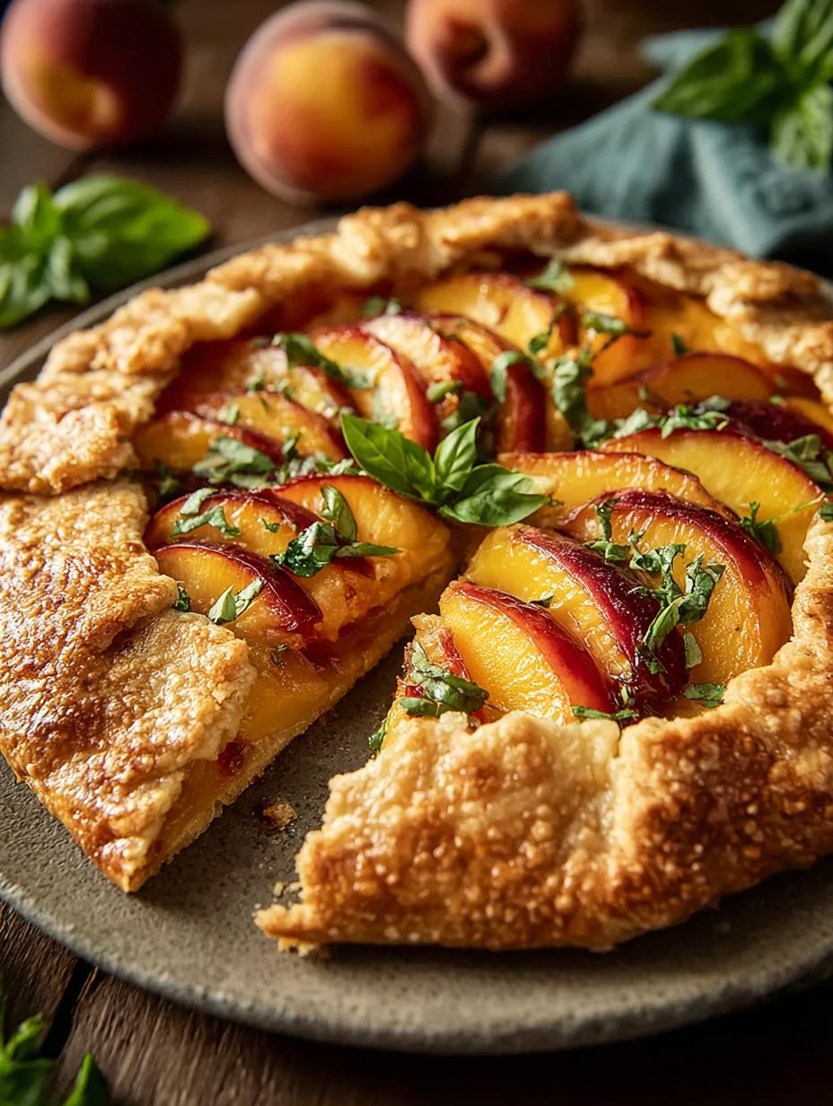 Delicious Rustic Peach Basil Galette Recipe for Summer - Rustic Peach Basil Galette - additional detail