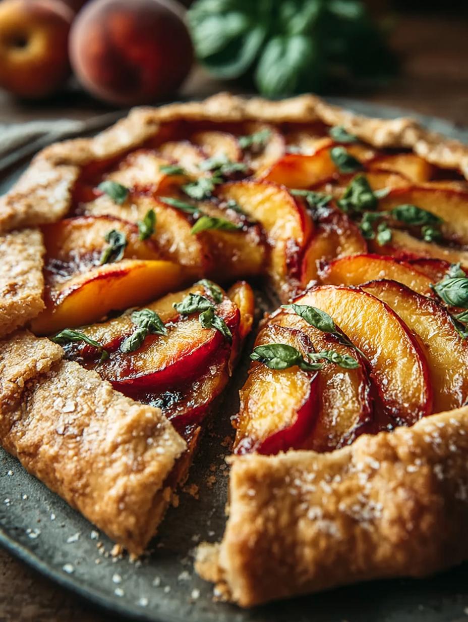 Rustic Peach Basil Galette
