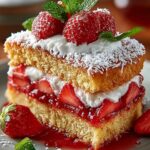 Strawberry Coconut Sponge Cakes