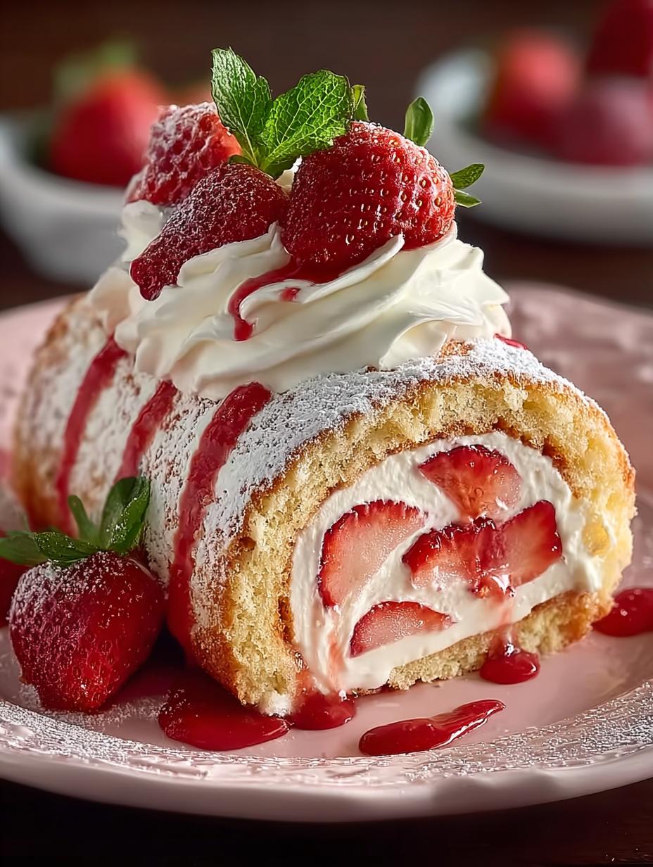 Delicious Strawberry Shortcake Cheesecake Rolls Recipe - Strawberry Shortcake Cheesecake Rolls - main visual representation